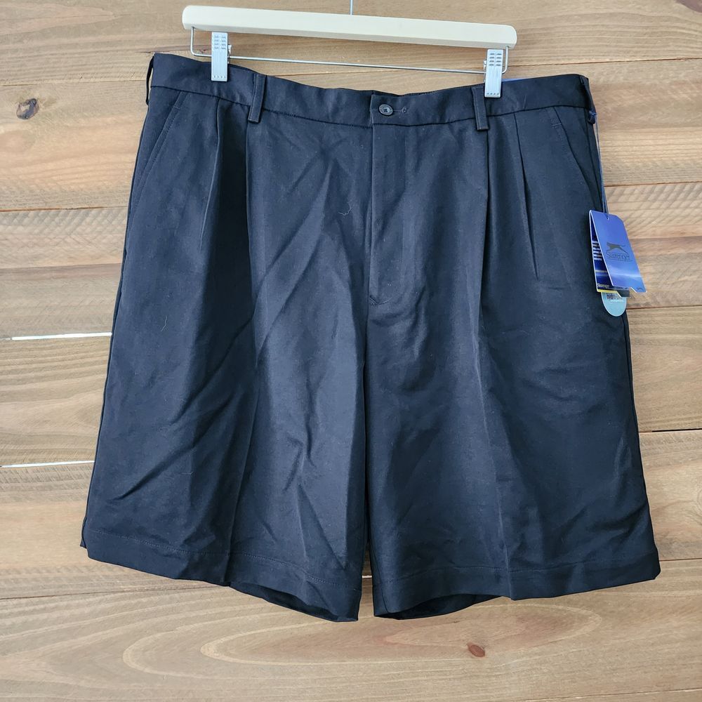 NEW Slazenger Hydro-Dry black pleated front golf shorts mens size‎ 38